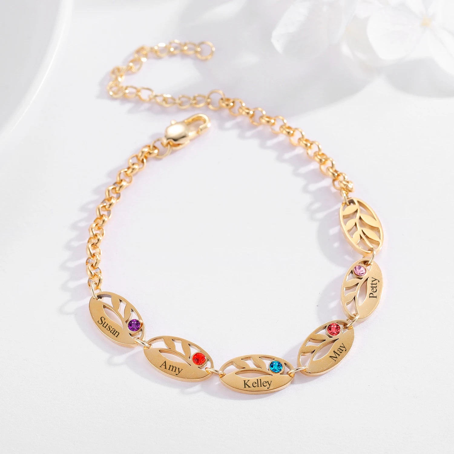 Personalized Leaf Bracelet