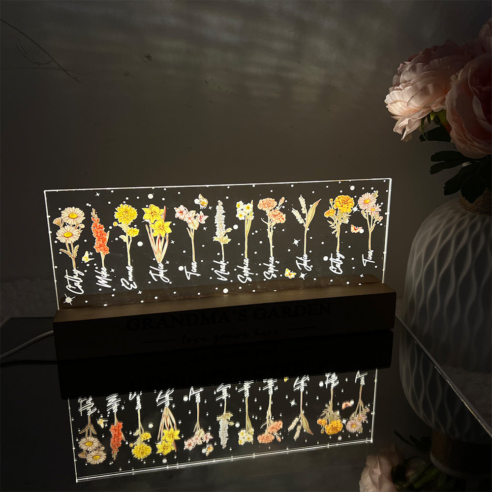 50% OFF Birth Month Flower Personalized LED Night Light 🌟