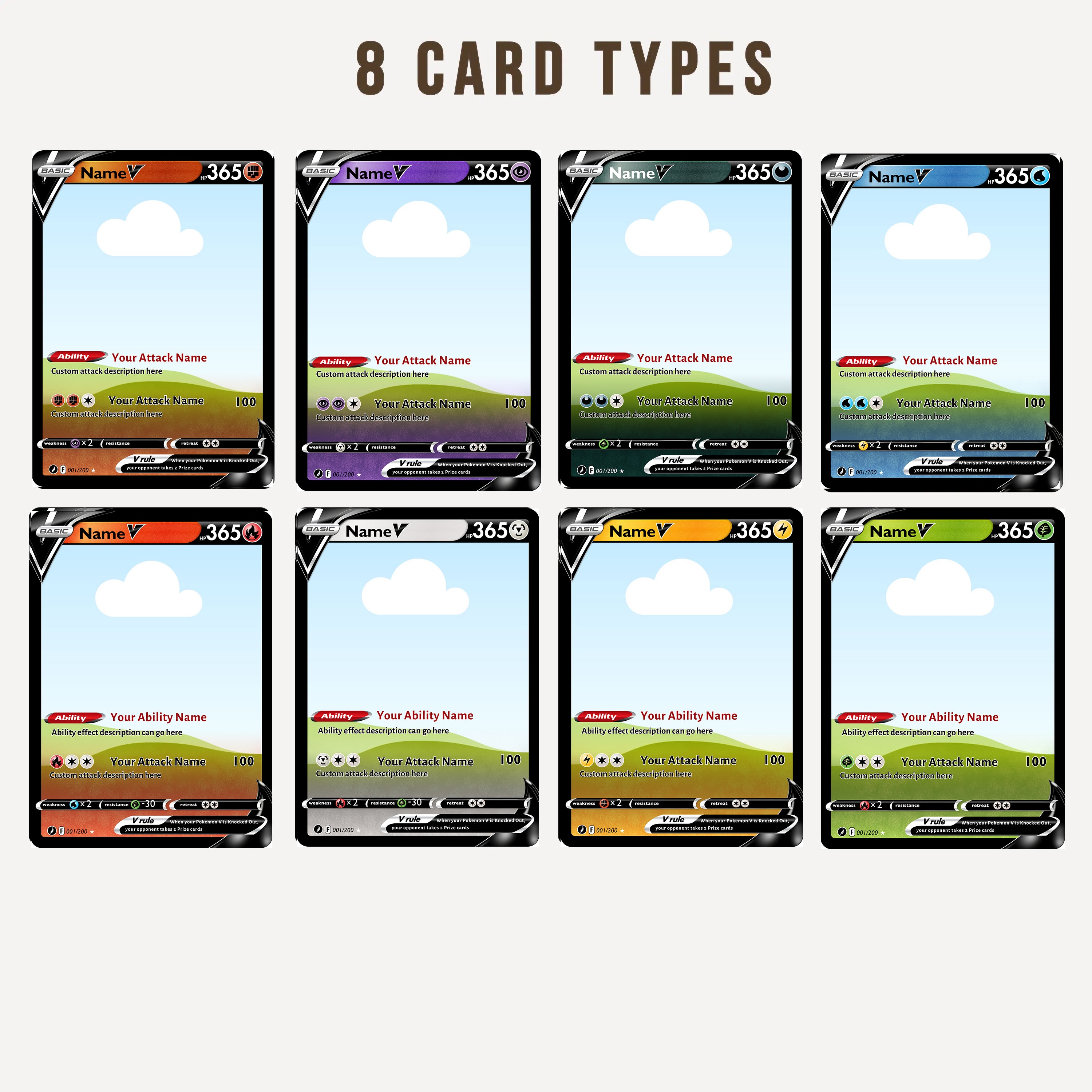 Custom Anime Pokecard V Card For Couples with Poke Character