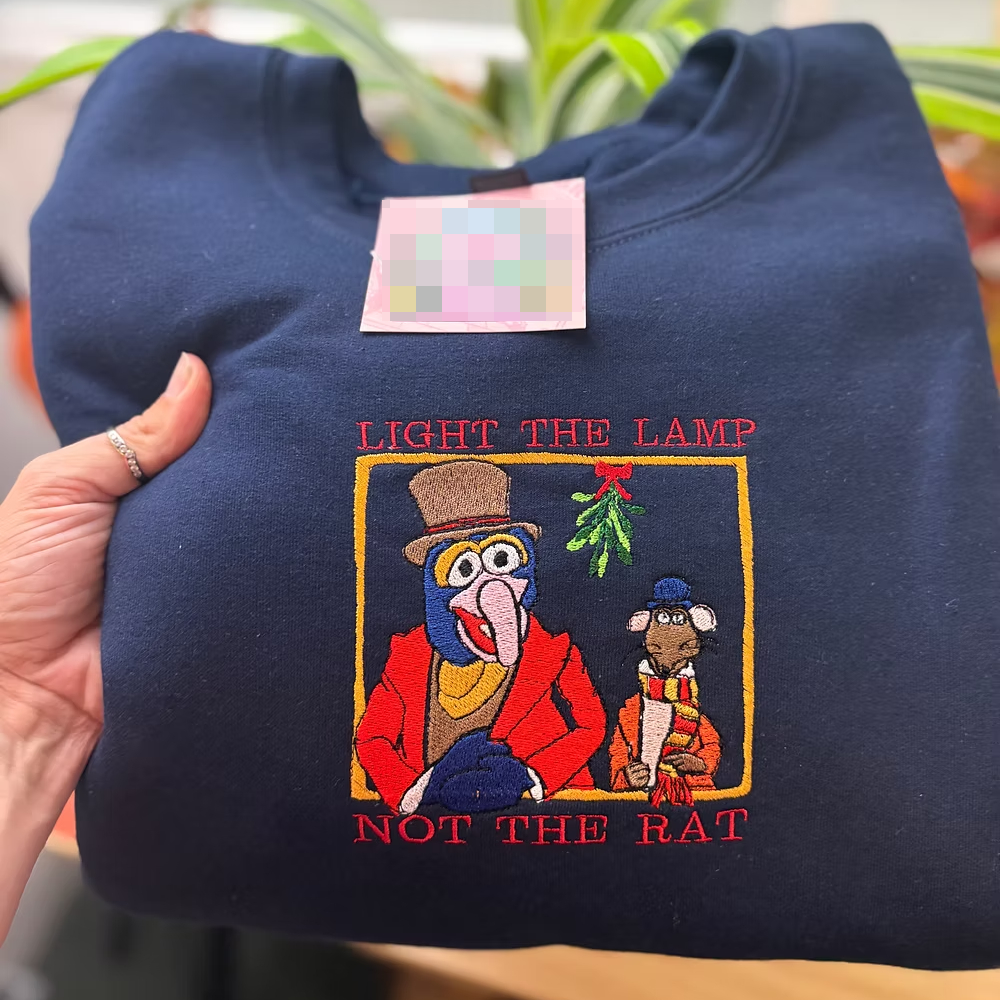 Light the Lamp Not the Rat Embroidered Sweatshirt