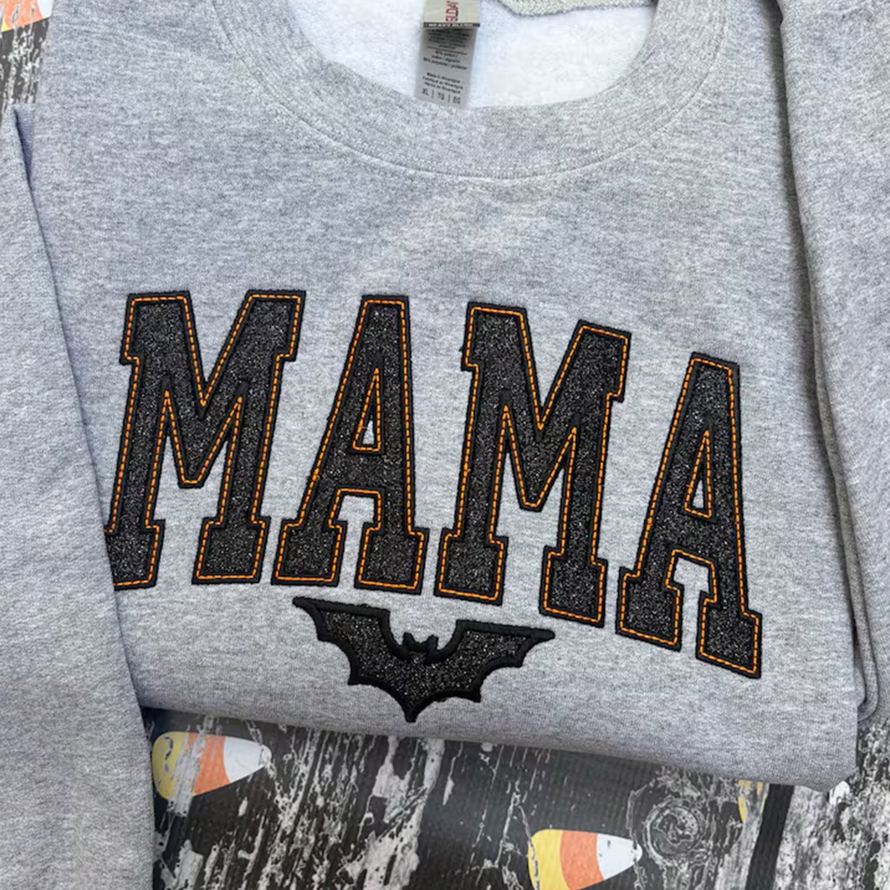 Custom Embroidered Glitter Vinyl Sweatshirt-Gift For Mom & Dad