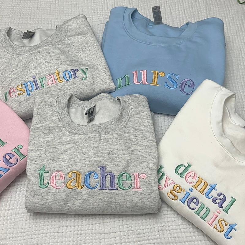 Custom Embroidered Pastel Colors Career Sweatshirt