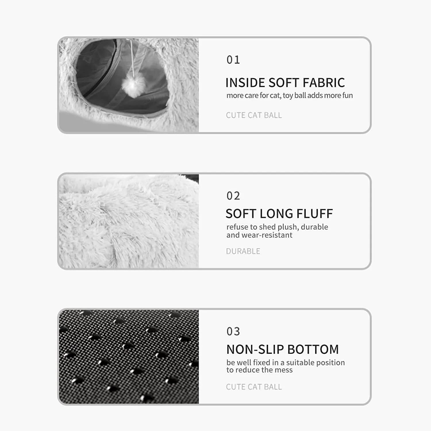 Cat Tunnel Bed – Foldable & Cozy Pet Hideout-Donut rolling cage cat tunnel plush soft pet nest cat channel entertainment drilling hole