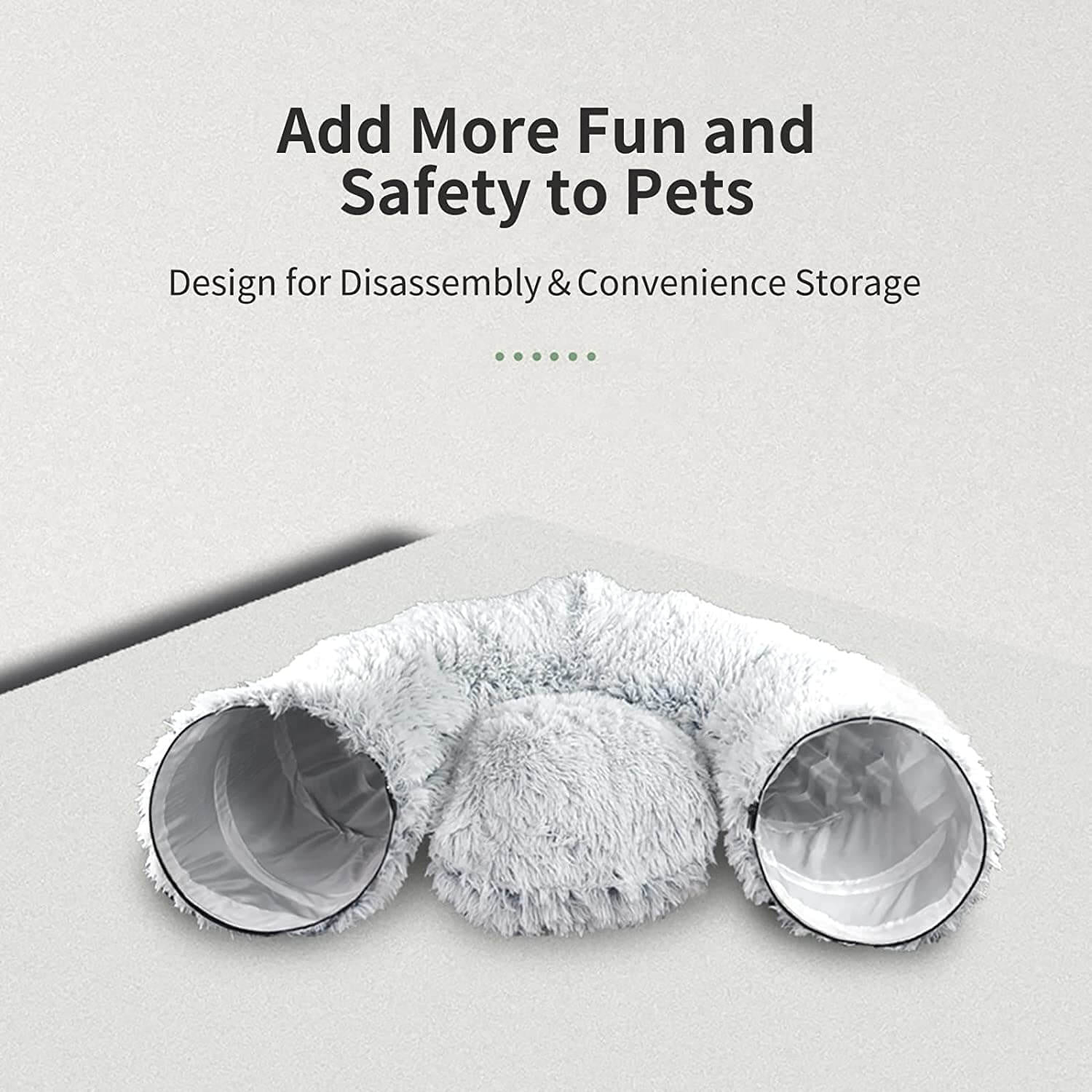 Cat Tunnel Bed – Foldable & Cozy Pet Hideout-Donut rolling cage cat tunnel plush soft pet nest cat channel entertainment drilling hole