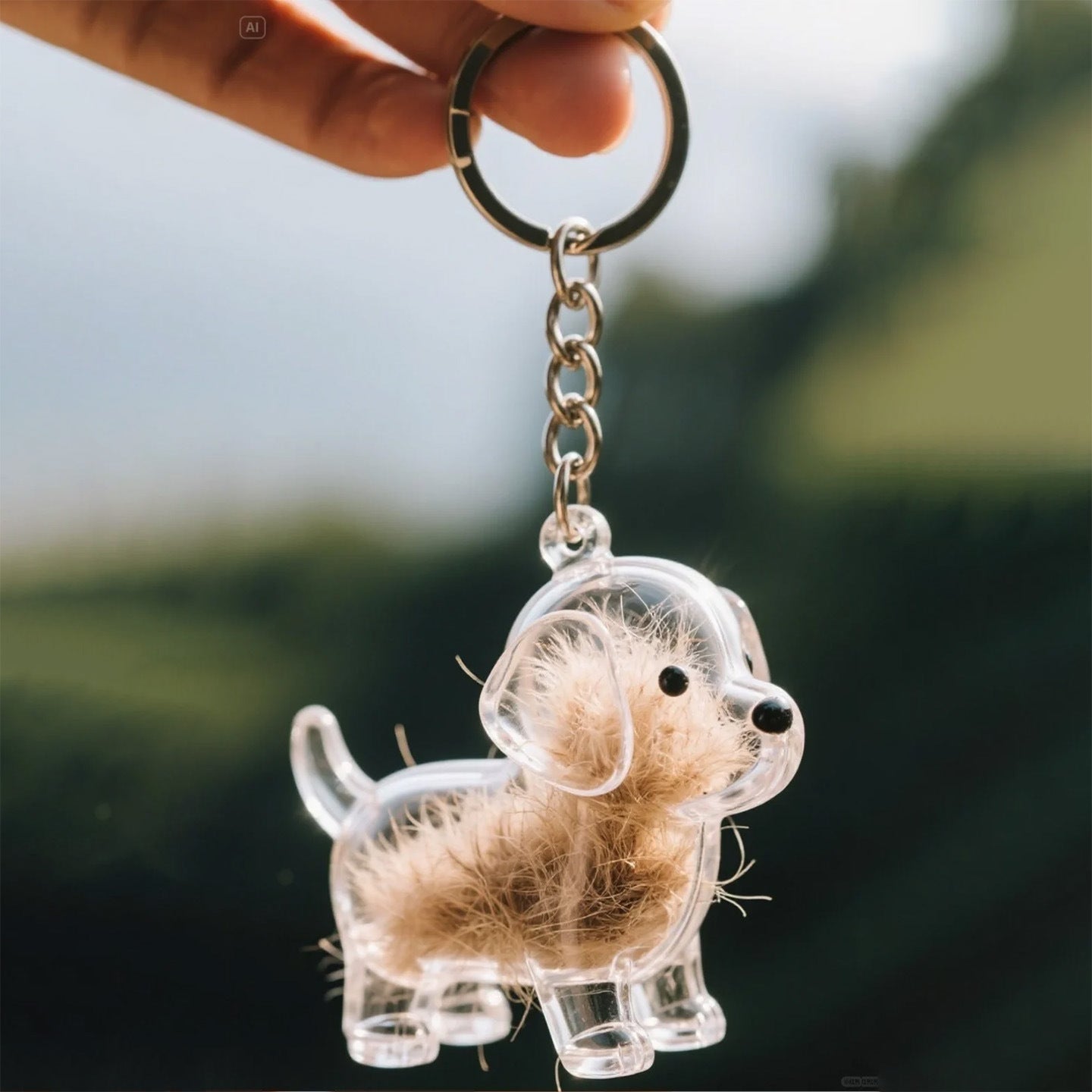 Dog Hair Storage Cute Pendant Keychain BagPendant Couple Car Key Chains Jewelry SouvenirCollection Gift Decoration Accessories
