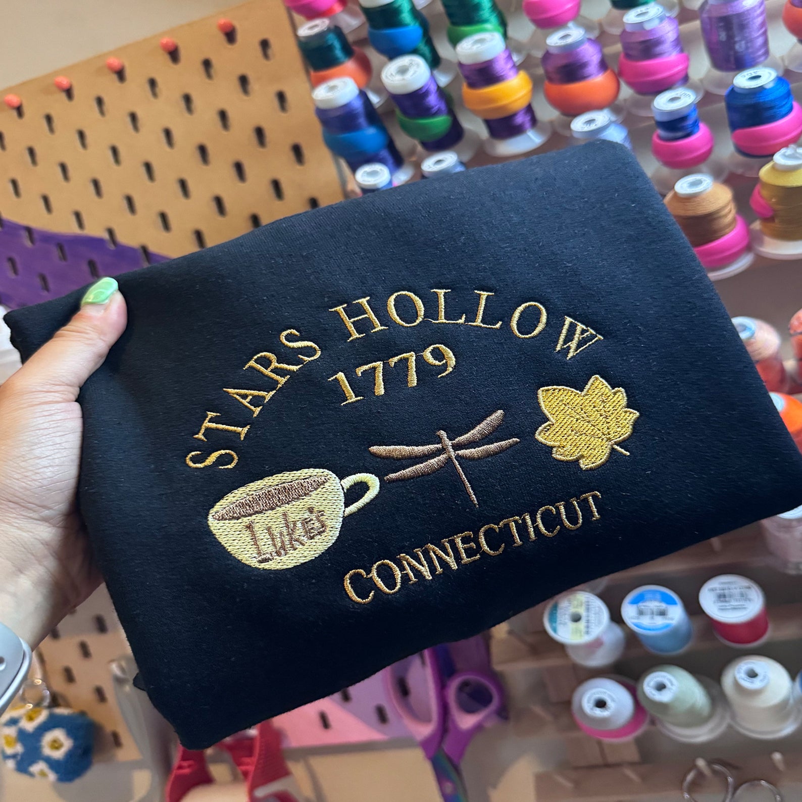 Stars Hollow Embroidered Fall Sweatshirt/Hoodie