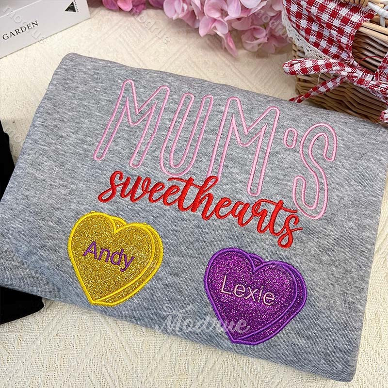 Glitter Mama’s Sweethearts Embroidered Sweatshirt