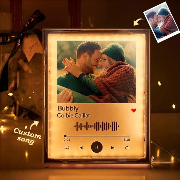 ✨Custom Spotify Code Photo Night Light Mirror Music Gift for Mother's Day ✨