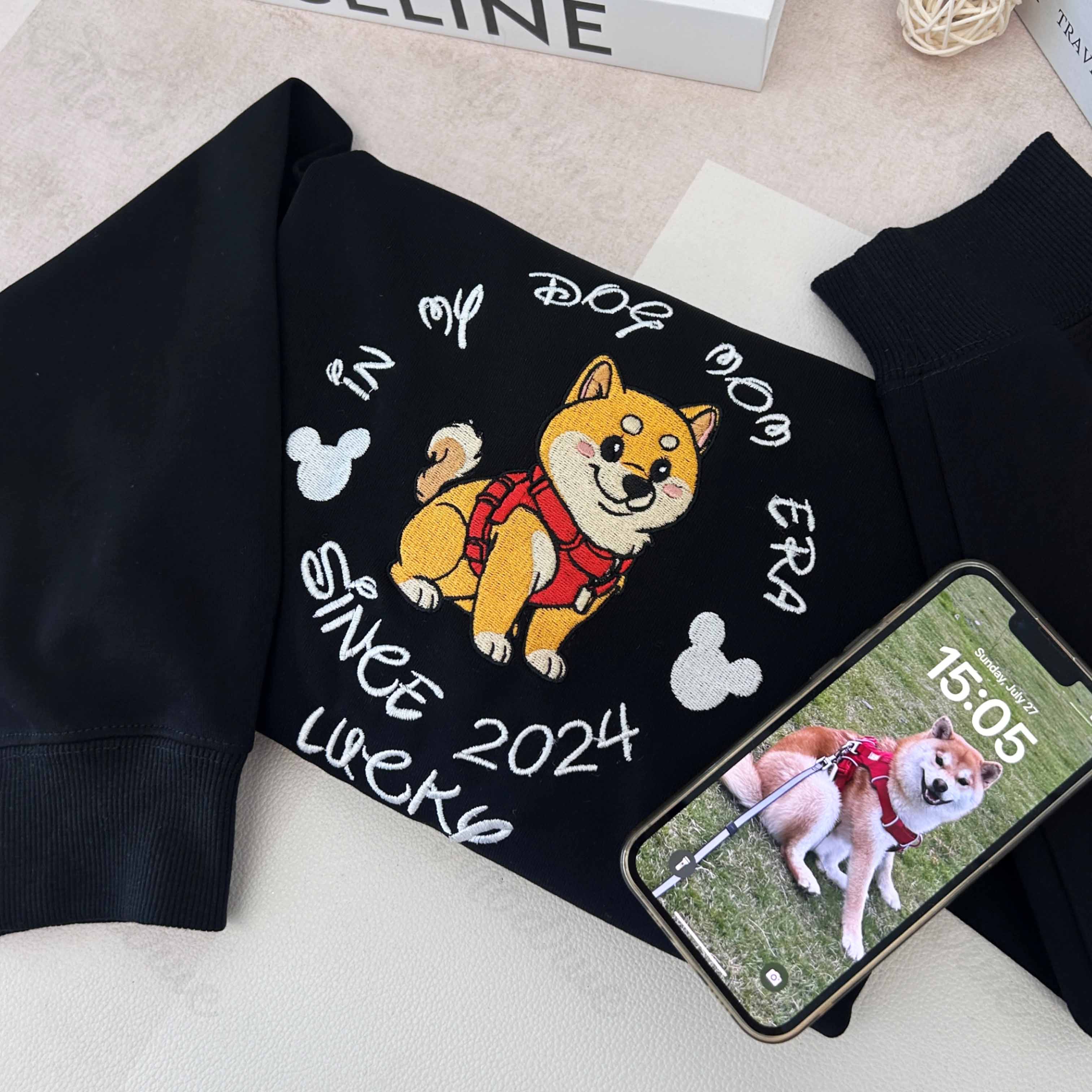 Personalized Pet Embroidered Sweatshirt Cartoon Style