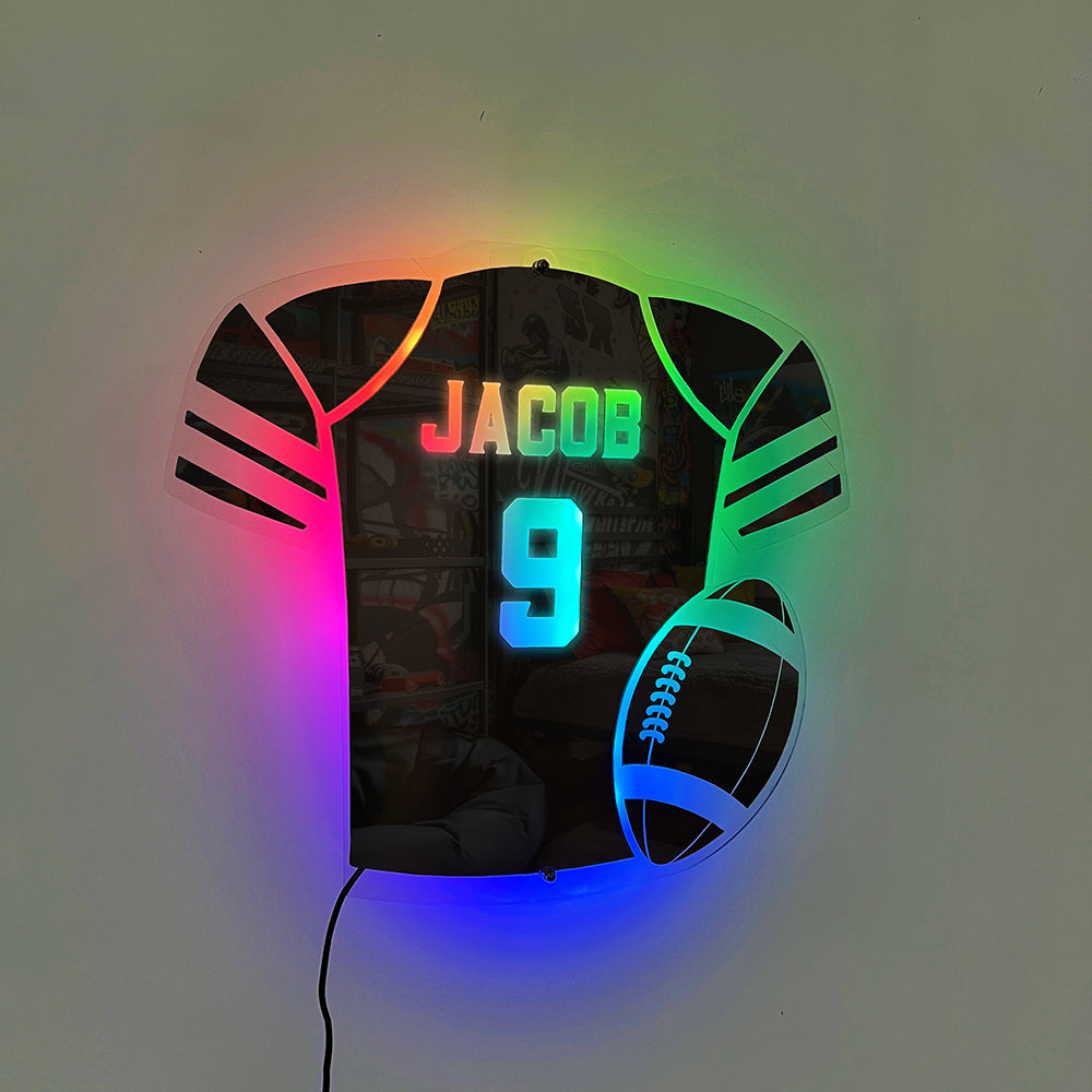 Personalized LED Cool Mirror Lights For Basketball Fans