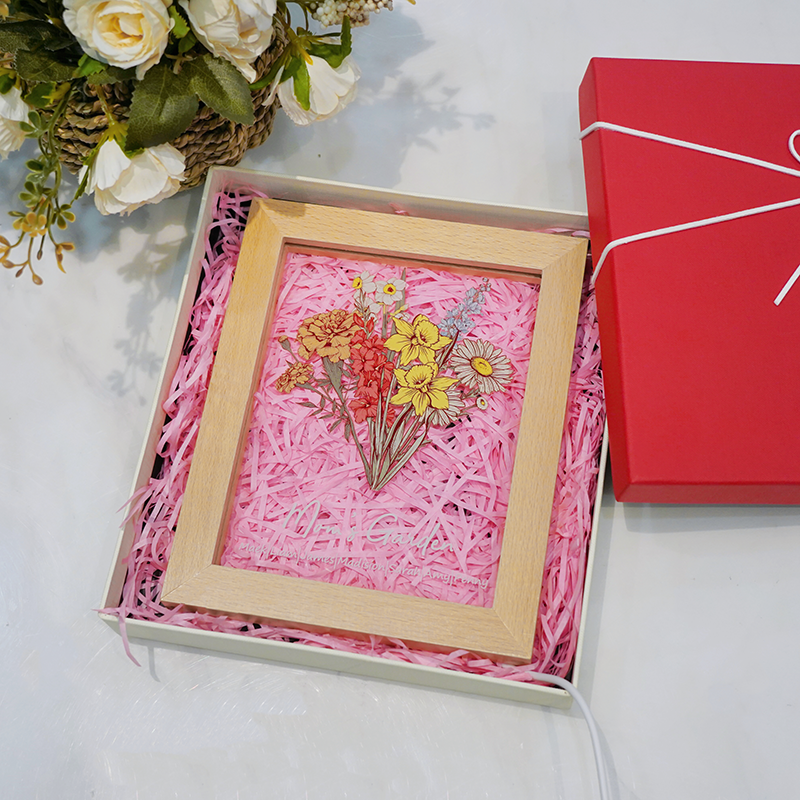 Personalized Birth flower Bouquet Names LED Light🌷