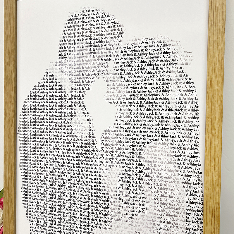 Portrait Name Photo Frame Anniversary Gift