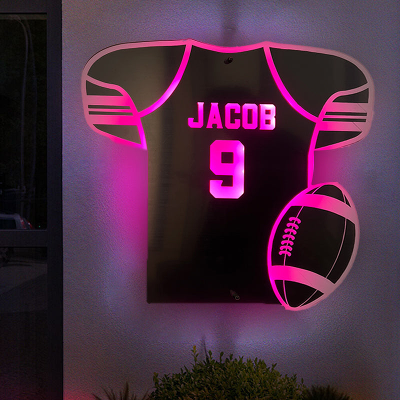 Personalized LED Cool Mirror Lights For Soccer Fans