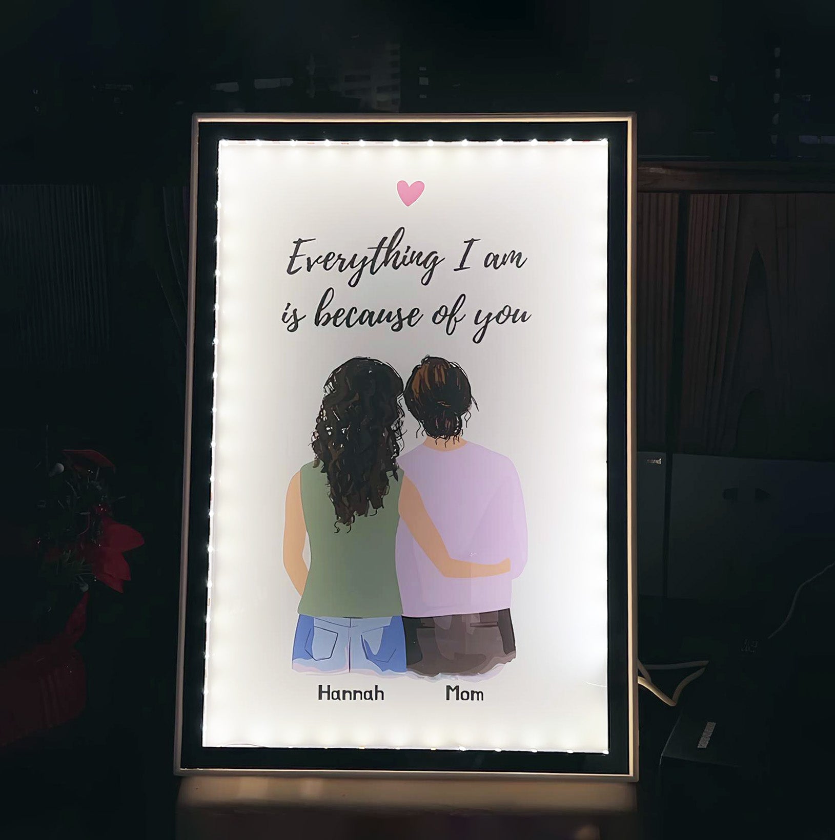 🔥Personalized Mother and Daughter Back Mirror Lamp