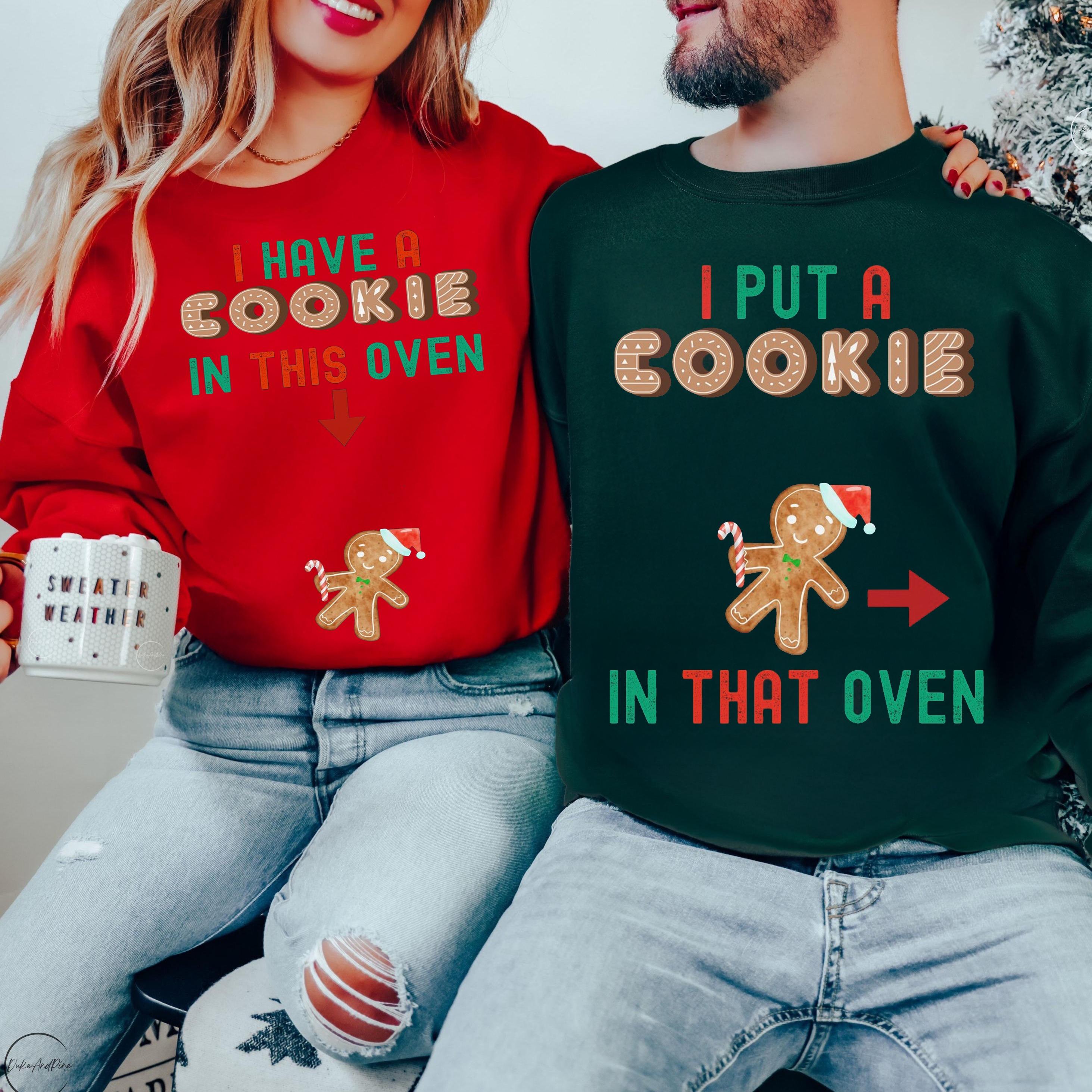 Eating for Two Couples Matching Christmas Pregnant Announcement Sweatshirt