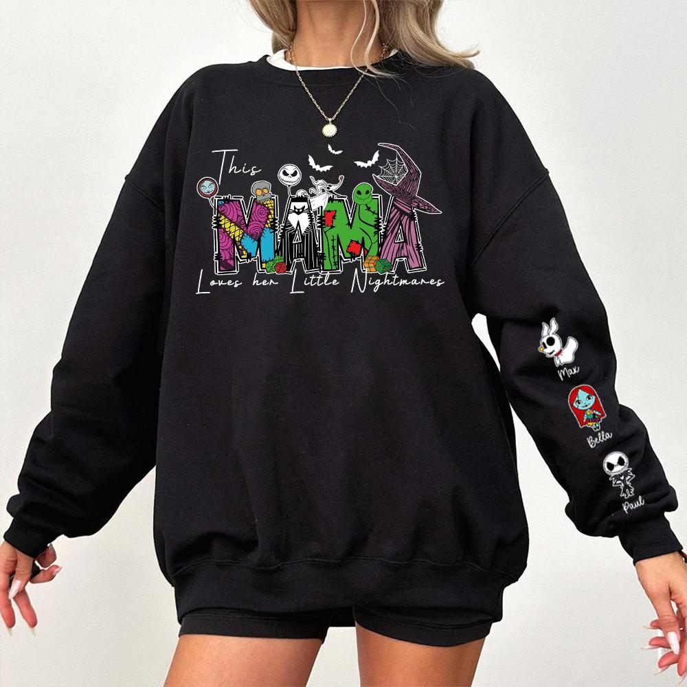 This Mama Loves Her Little Nightmares Personalized Spooky Mama Halloween Sweatshirt