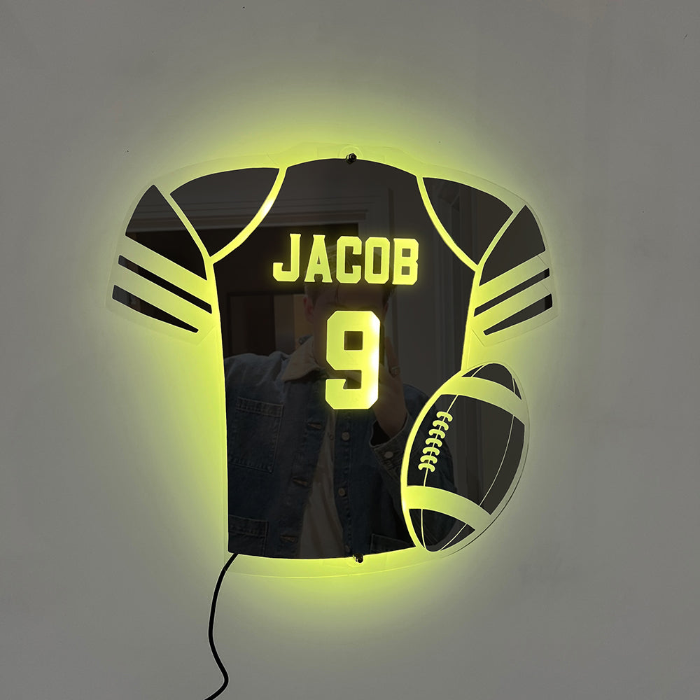Personalized LED Cool Mirror Lights For Basketball Fans