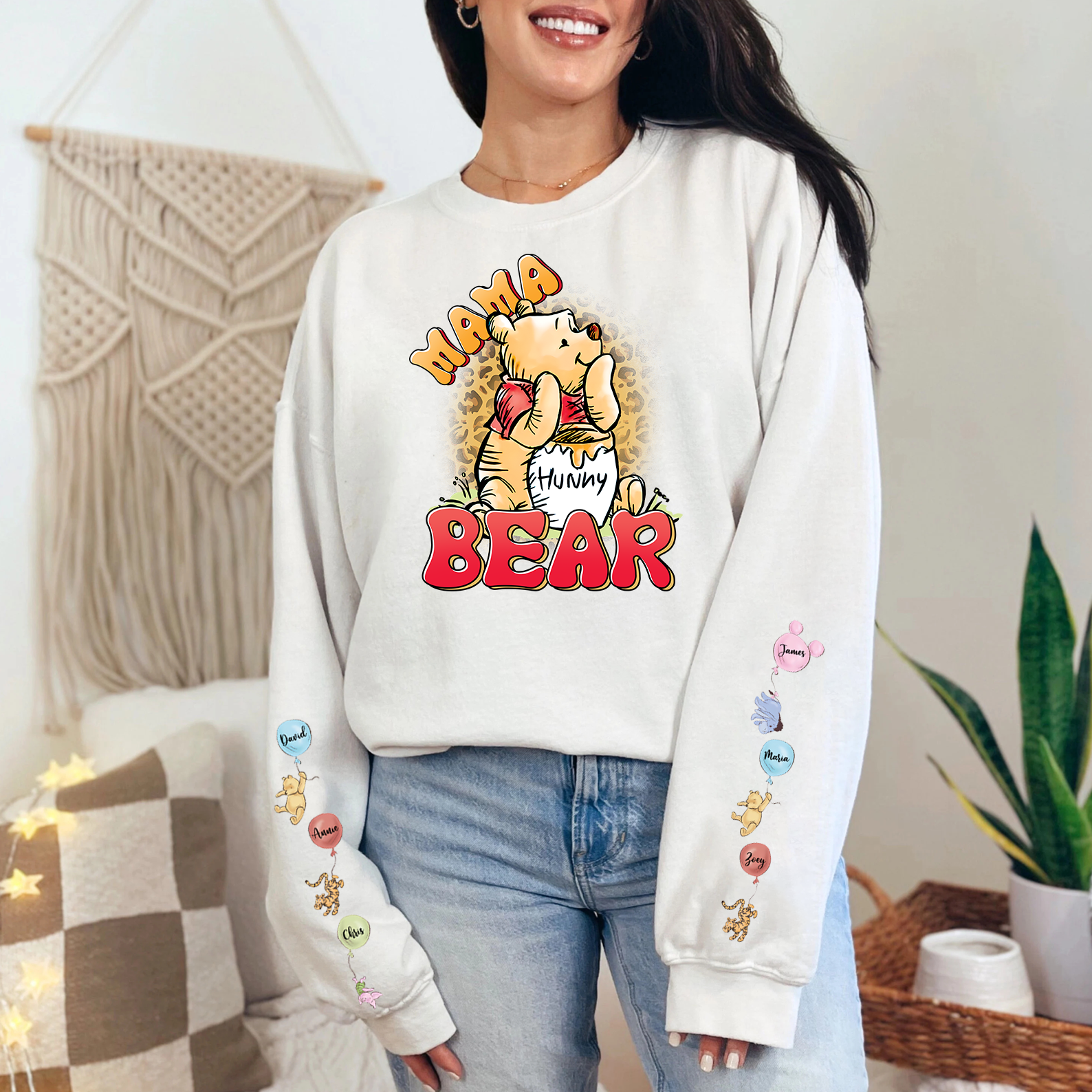 Custom Mama Bear sweatshirt Cartoon Honey Bear Mom sweatshirt