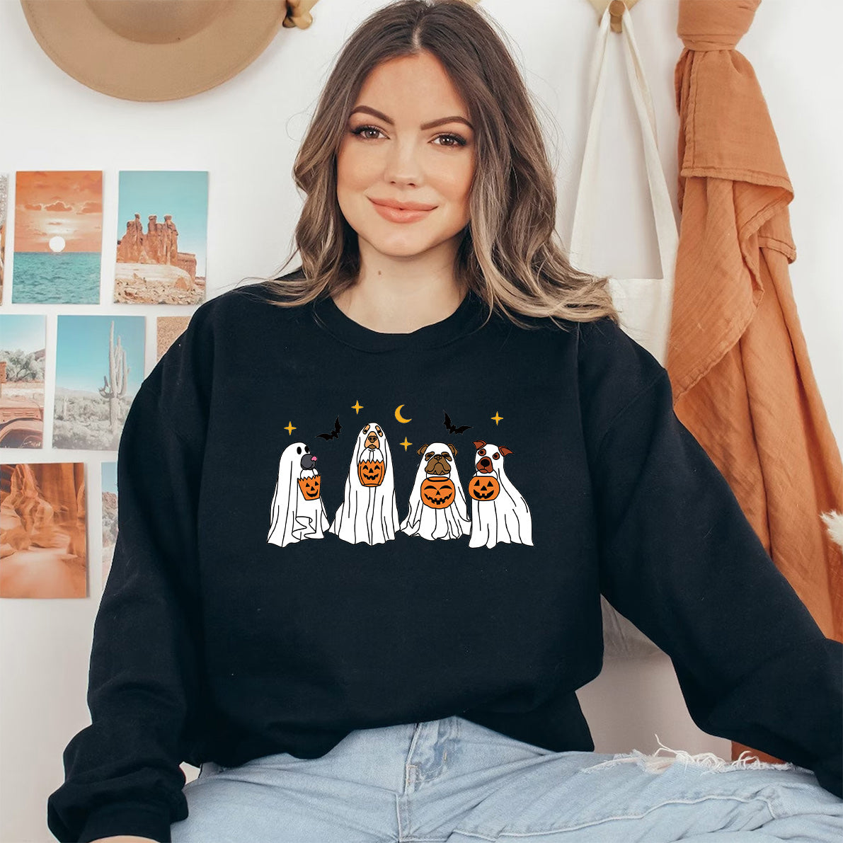 Halloween Retro Ghost Dog Shirt