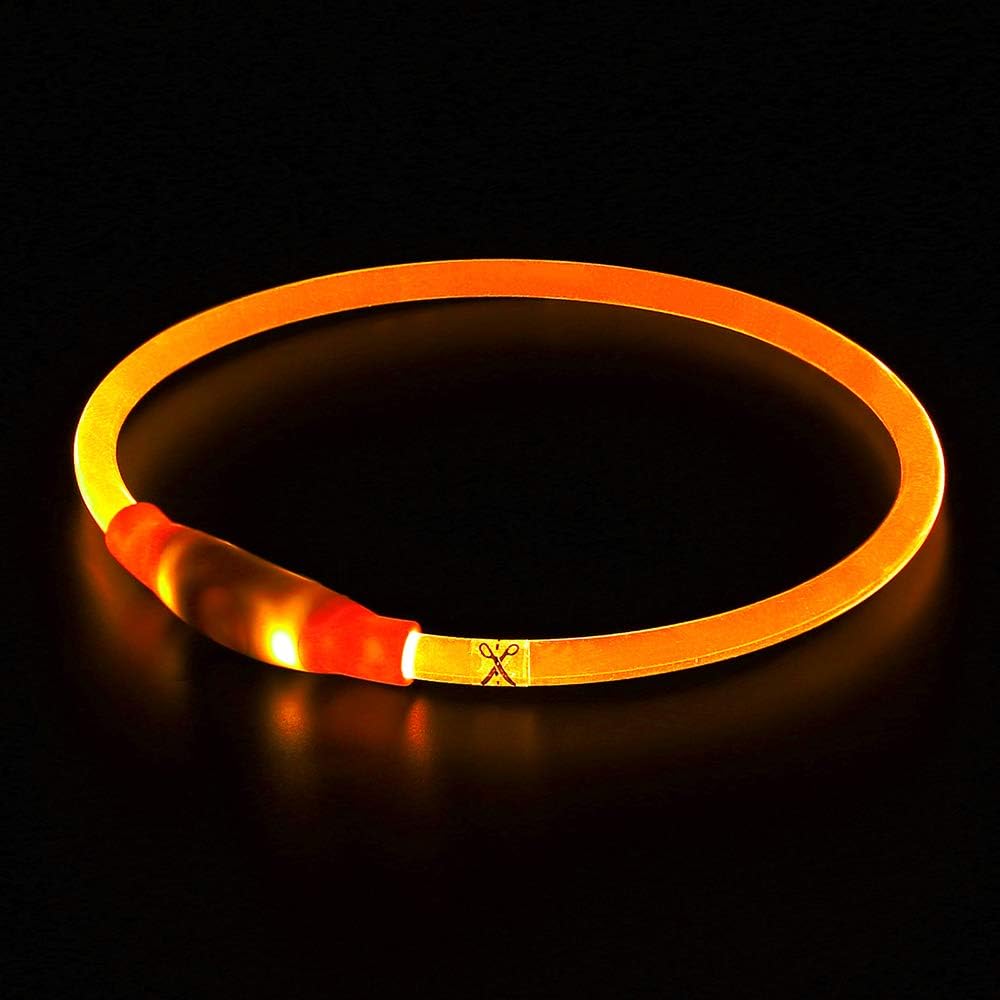 Light up Dog Collar, USB Rechargeable Flash Dog Necklace Light, Pet Safety Collar Makes Your Beloved Dogs Be Seen at Night for Small Medium Large Dogs