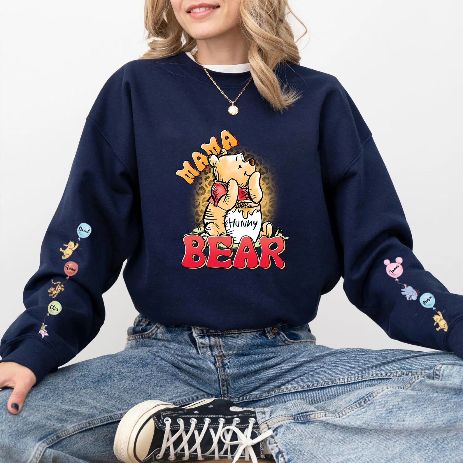 Custom Mama Bear sweatshirt Cartoon Honey Bear Mom sweatshirt