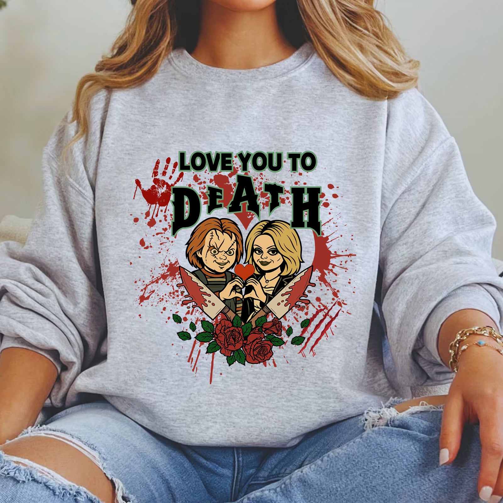 Love You to Death Halloween Horror Characters Tee