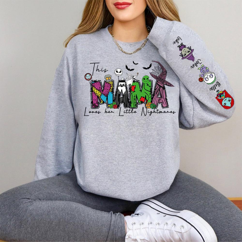 This Mama Loves Her Little Nightmares Personalized Spooky Mama Halloween Sweatshirt