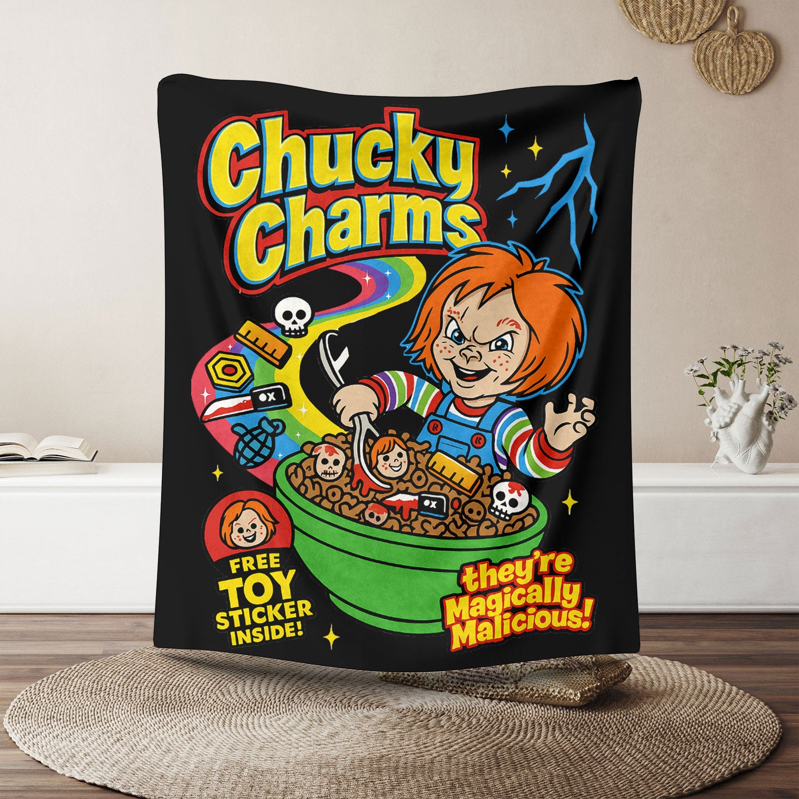 Cereal Halloween Retro Spooky Blanket