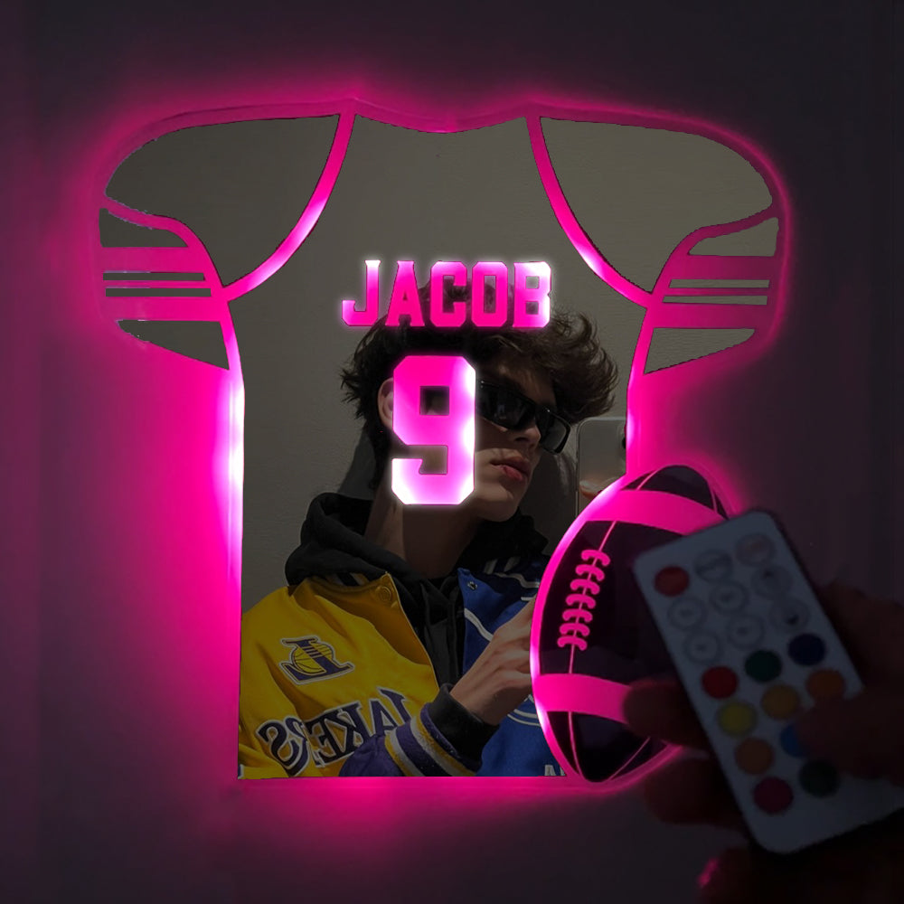 Personalized LED Cool Mirror Lights For Basketball Fans