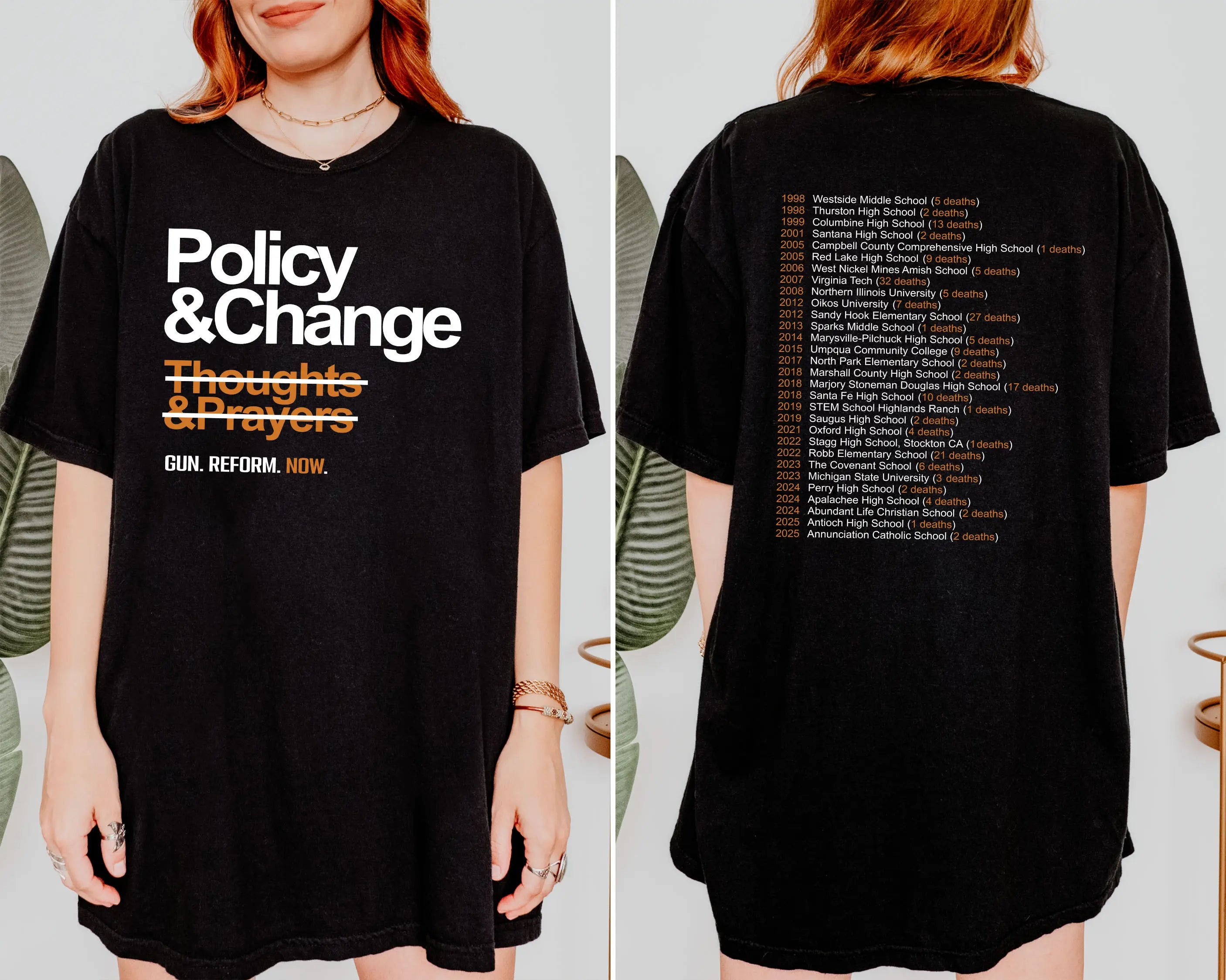 Policy and Change Gun Reform Graphic Shirt