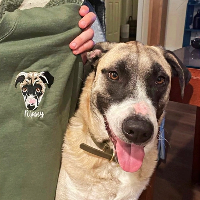 Personalized Pet Portrait Embroidered Sweatshirt