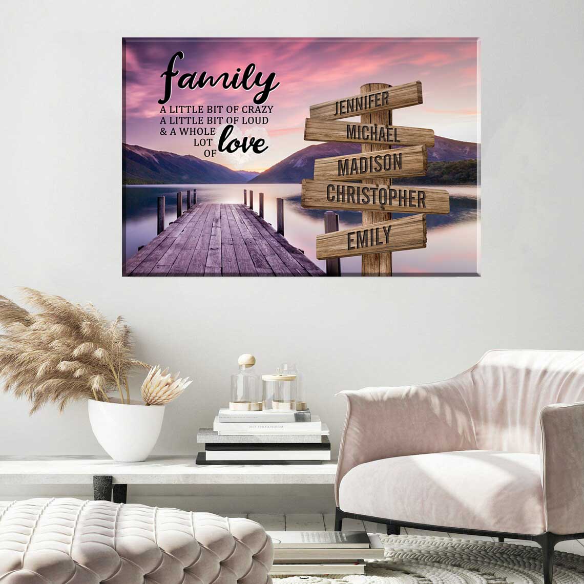 River Pier Color A Little Whole Lot of Love Multi-Names Premium Canvas Poster #3