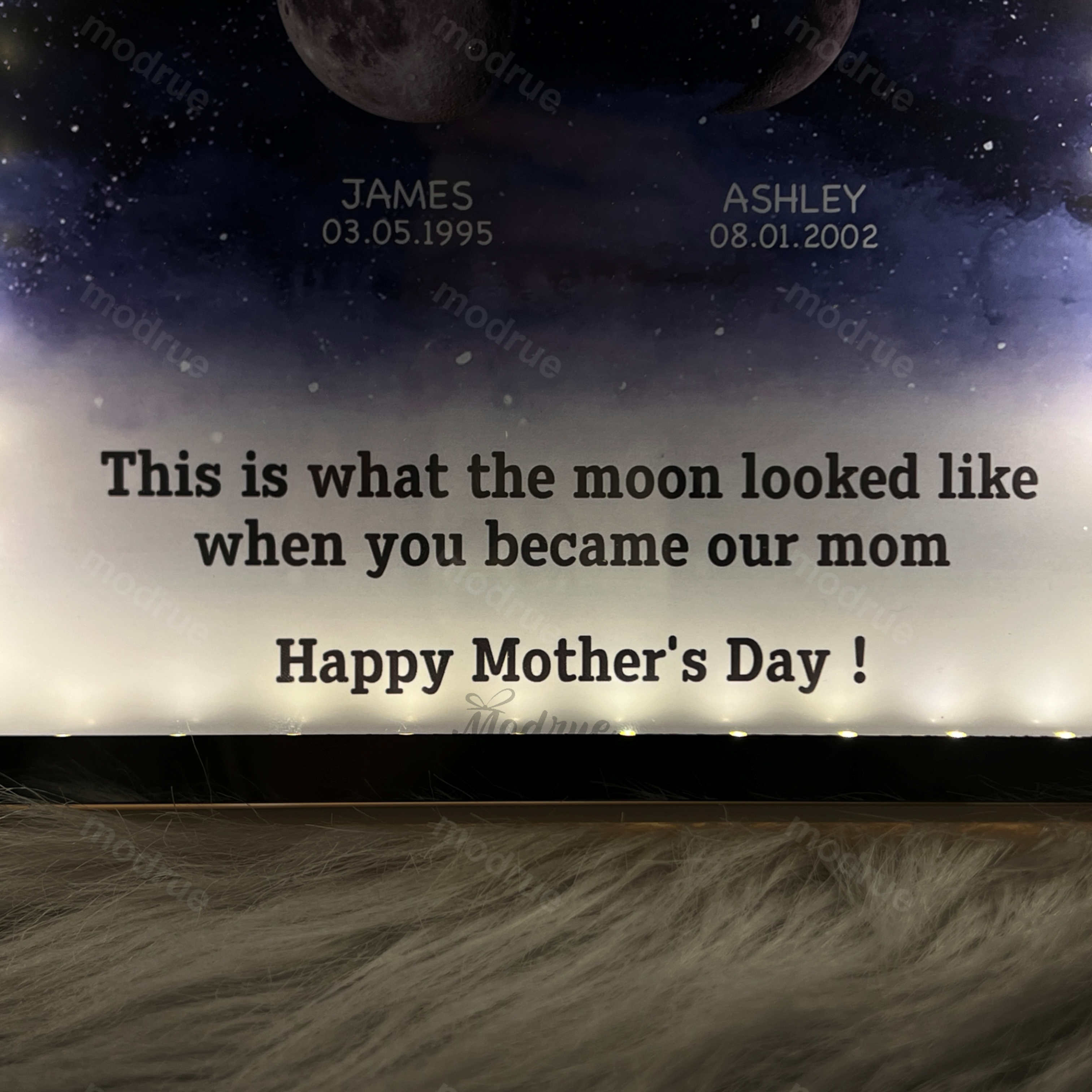 Starry Night Customize Birth Moon Phase Mirror Light Box