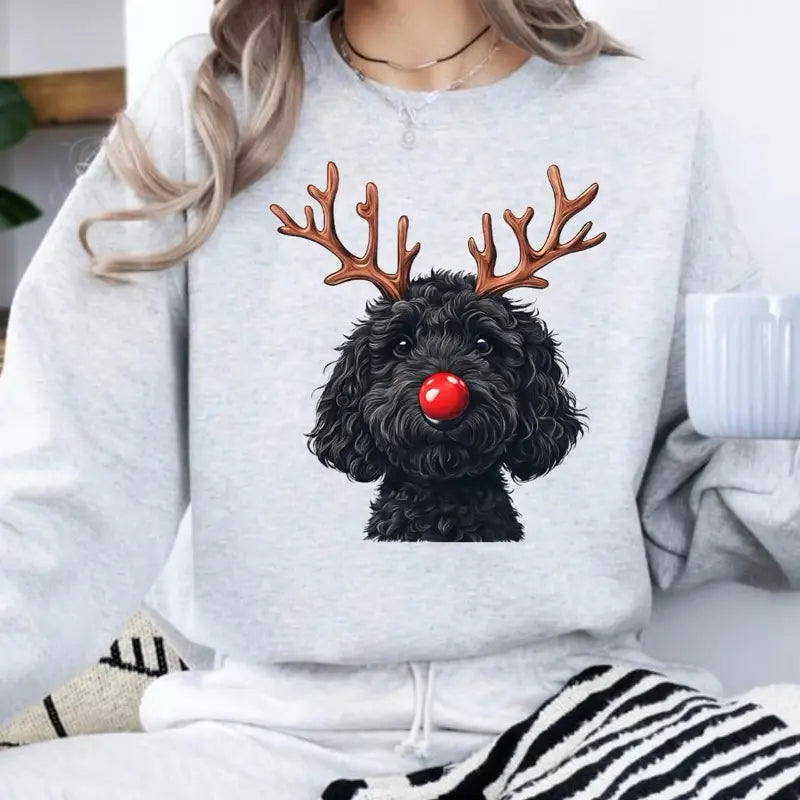 Custom Pet Reindeer Christmas Apparel - Personalized Dog/Cat Festive Sweatshirt & Hoodie