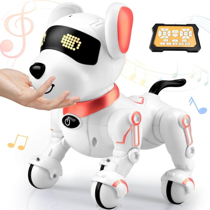 Remote Control Robot Dog Toy, Interactive RC Dog Robot Toys for Kids, Programmable Smart and Dancing Robot Toy, Imitates Animals Mini Pet Dog Robot with Sound and LED Eyes
