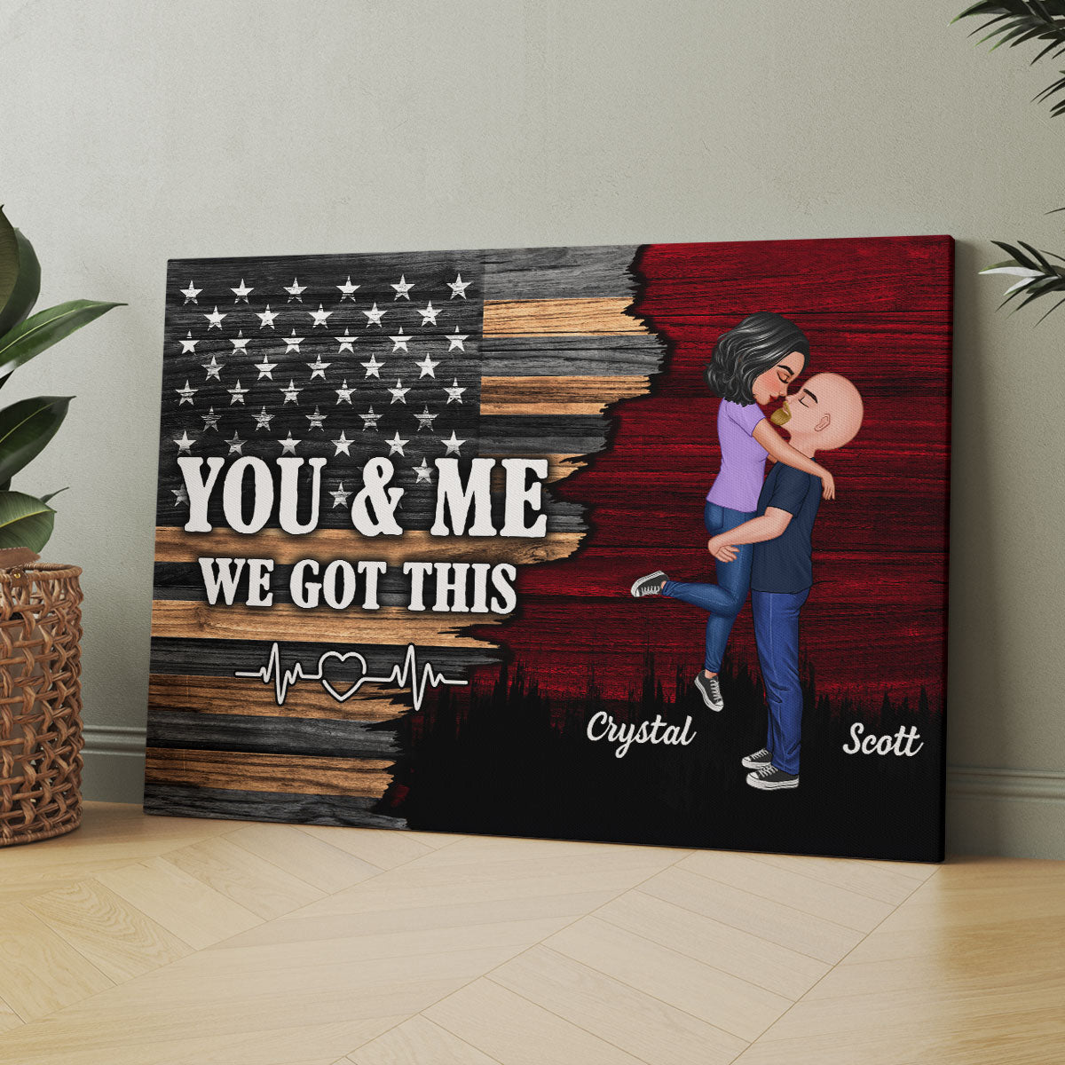 Personalized Hero Couple Nation Flag Gift by Occupation For Her, Him