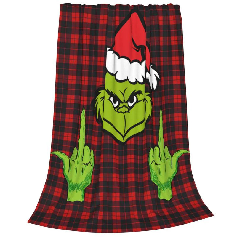 Funny Green Christmas Throw Flannel Fleece Blanket