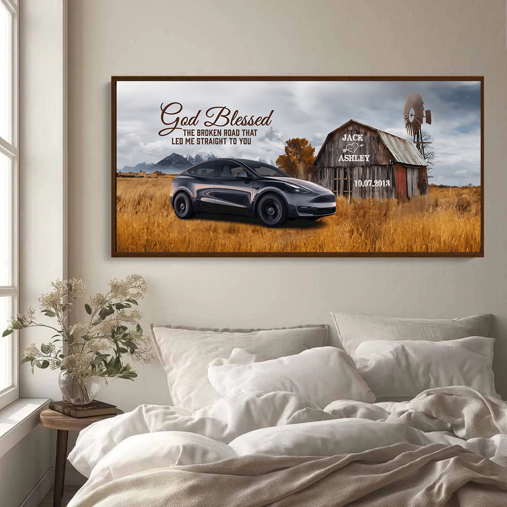 God Blessed Personalized Cars Canvas