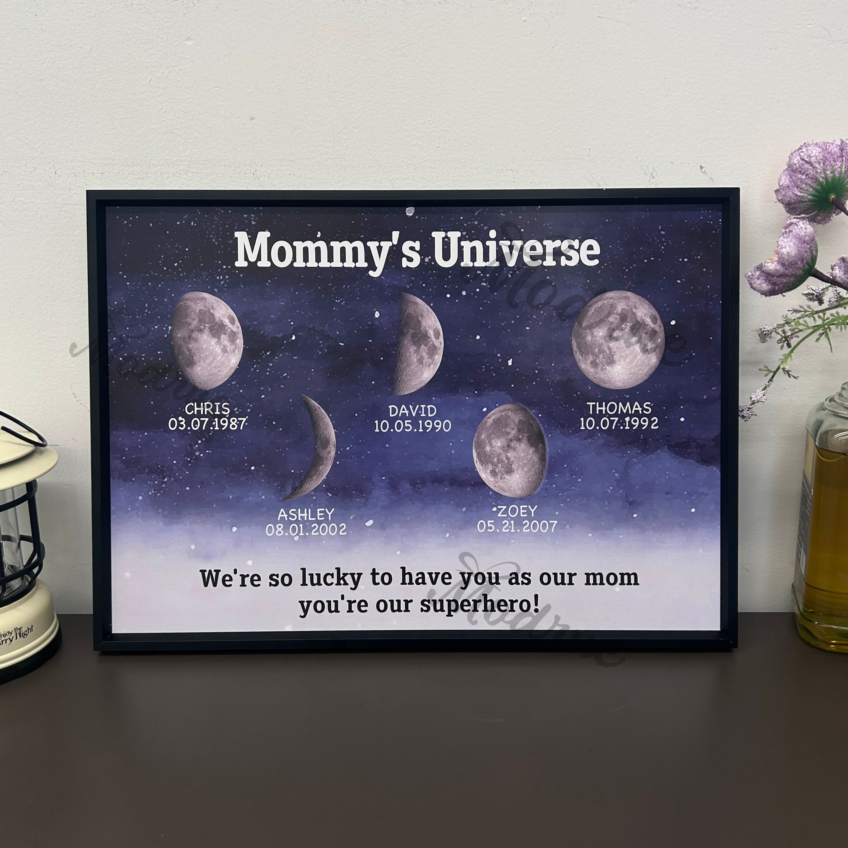 Starry Night Customize Birth Moon Frame Mother's Day Gift