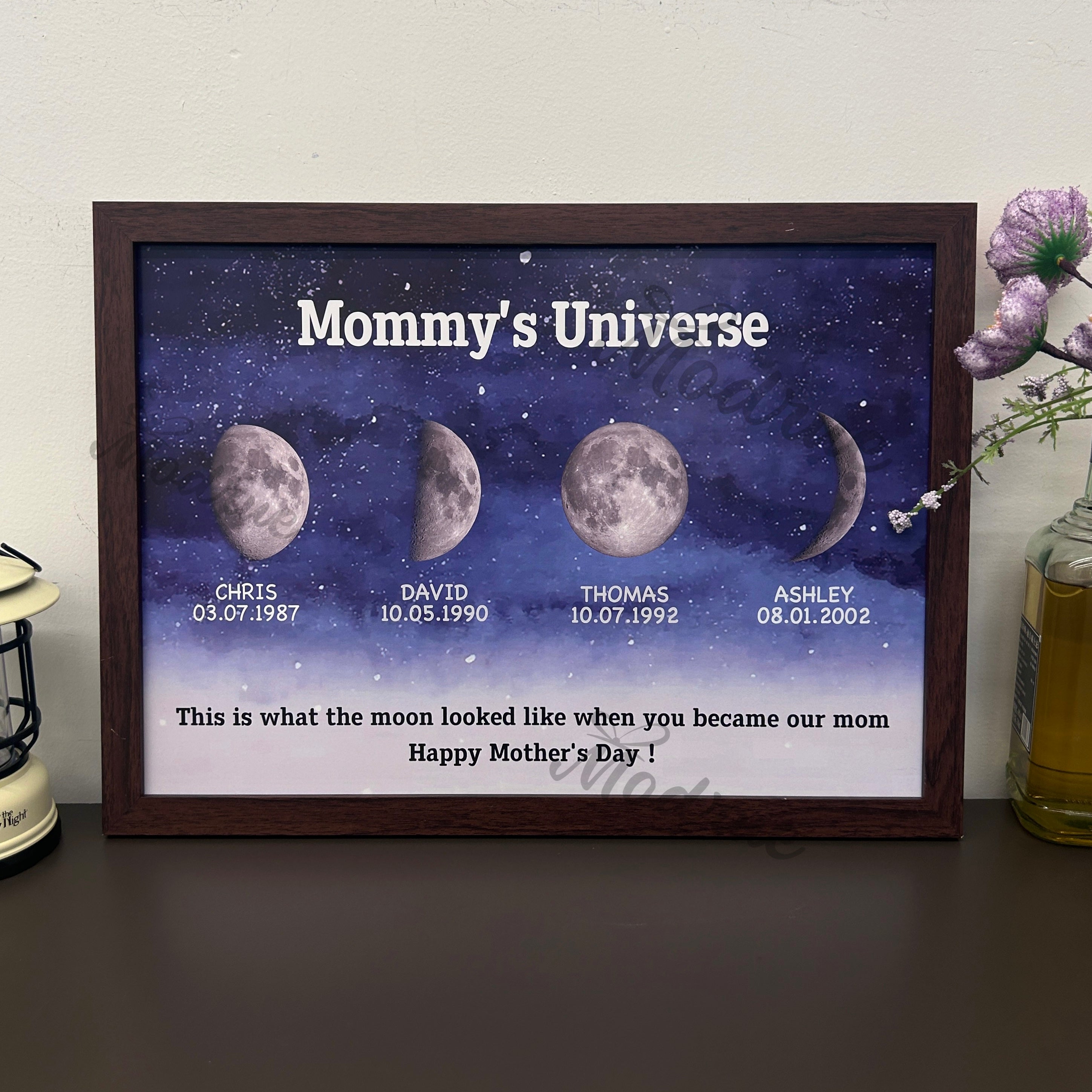 Starry Night Customize Birth Moon Frame Mother's Day Gift