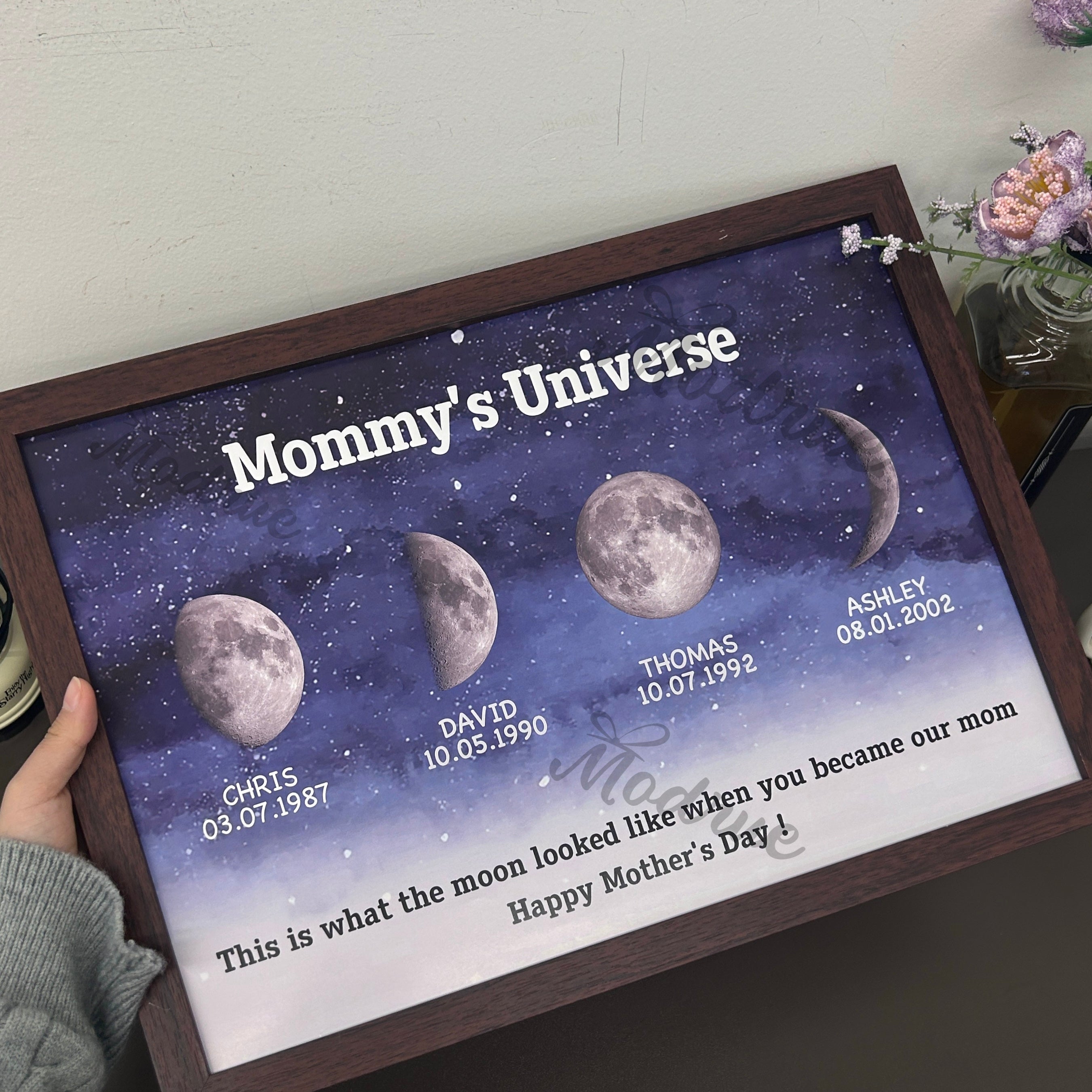 Starry Night Customize Birth Moon Frame Mother's Day Gift