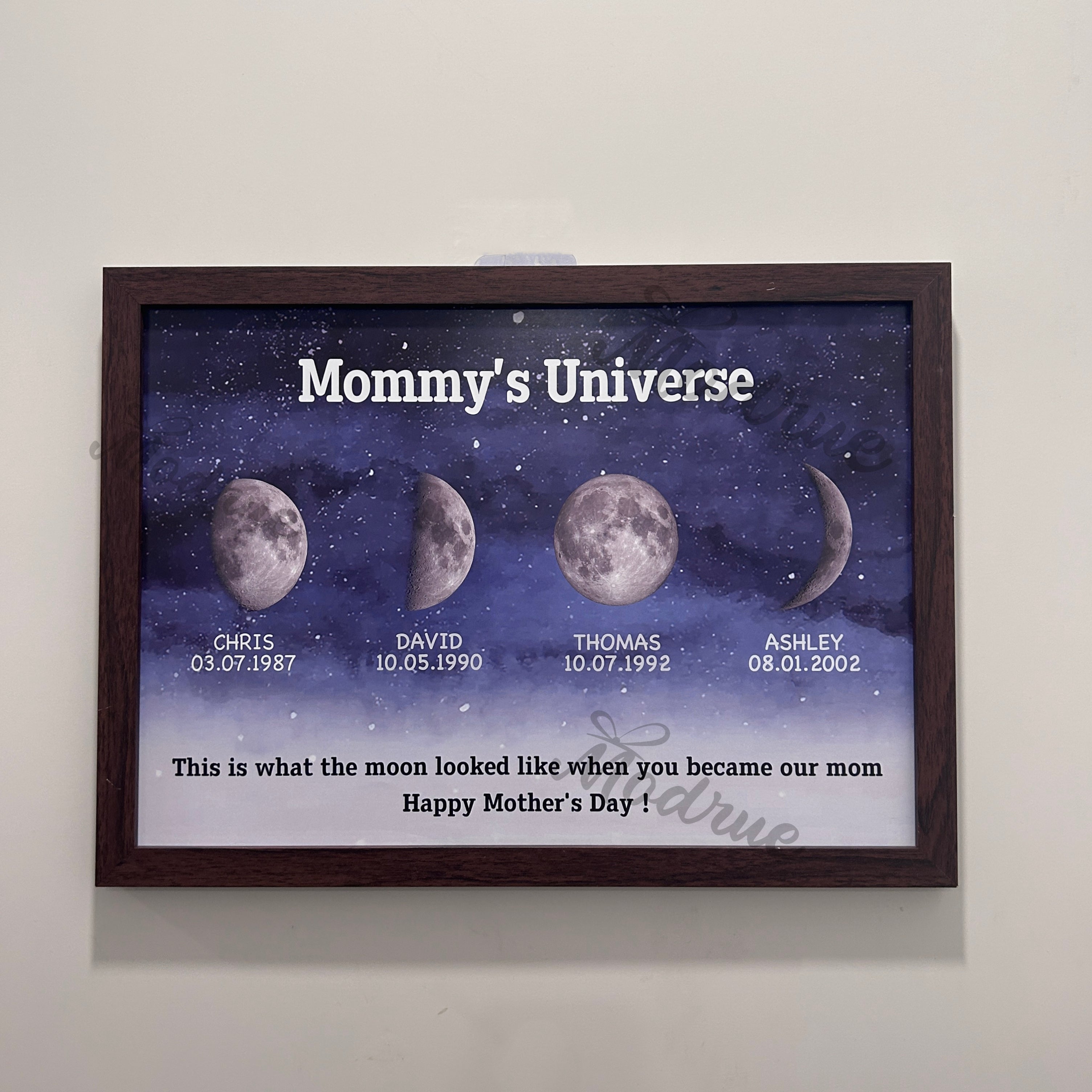 Starry Night Customize Birth Moon Frame Mother's Day Gift