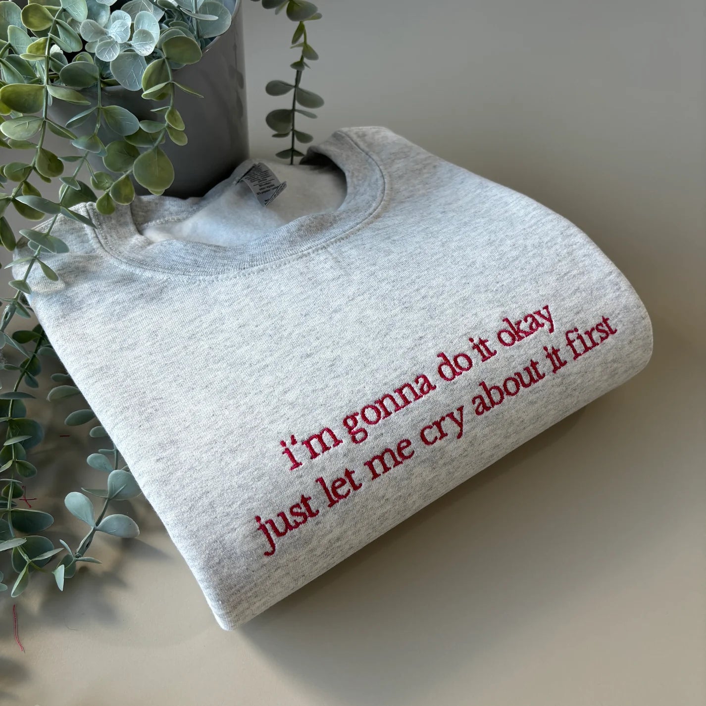 Slogan Embroidered Sweatshirt