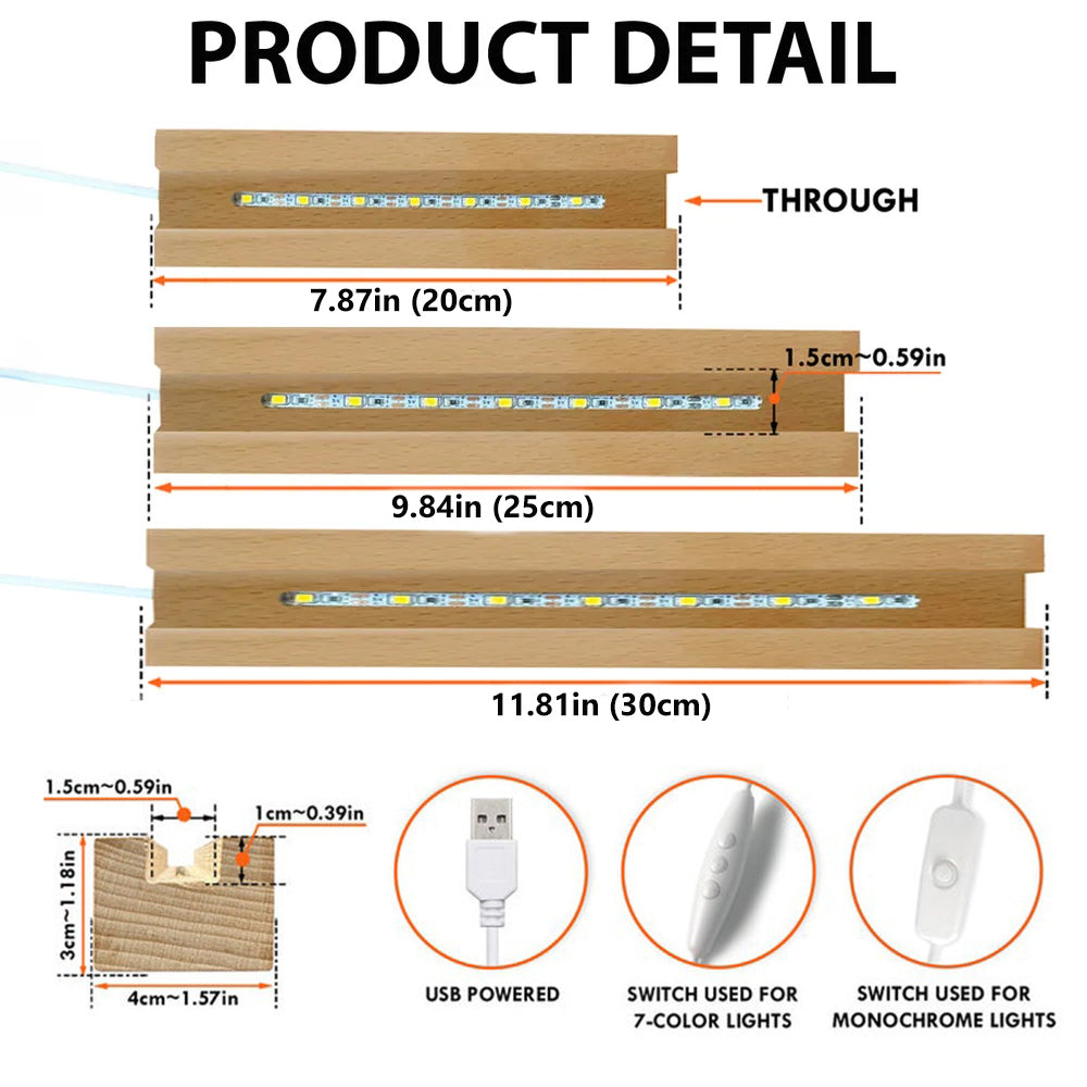 50%OFF✨Custom Birth Flower 3D Crystal Acrylic LED Light With Children's Names