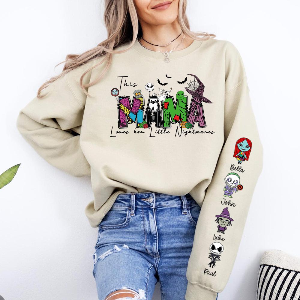 This Mama Loves Her Little Nightmares Personalized Spooky Mama Halloween Sweatshirt