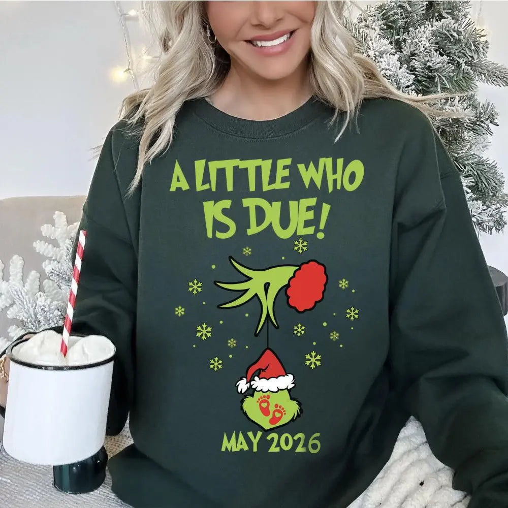 Custom Christmas Pregnancy Announcement Sweatshirt