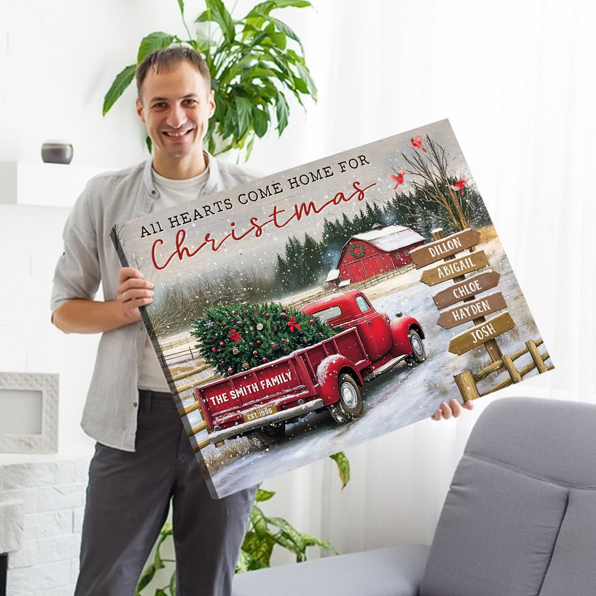 Custom Family Name Canvas Christmas Gifts