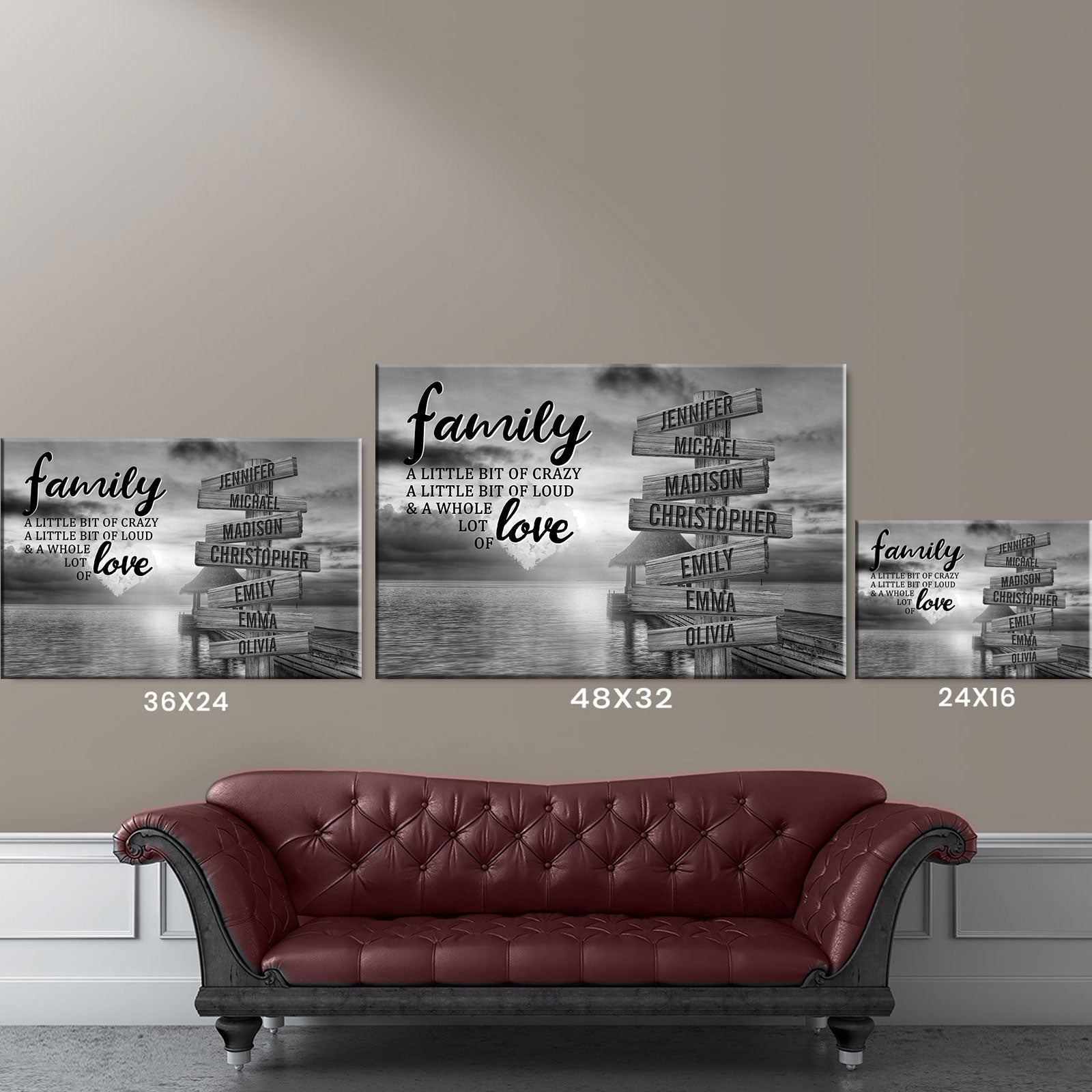 Coast Sunset A Little Whole Lot of Love Multi-Names Premium Canvas #1