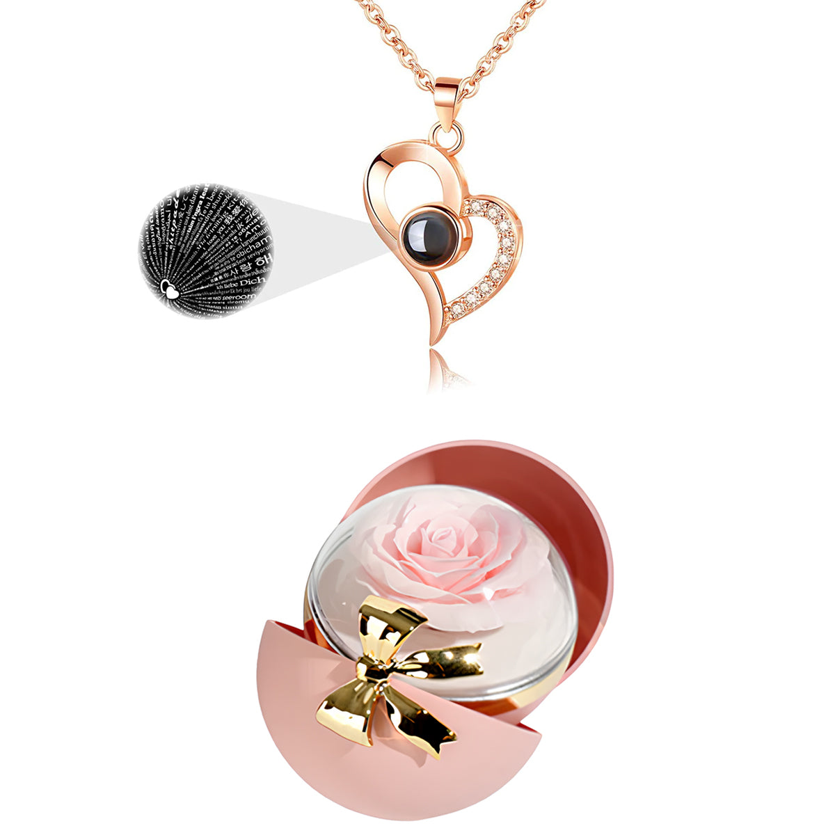 Heart Projection Necklace Gift of Love