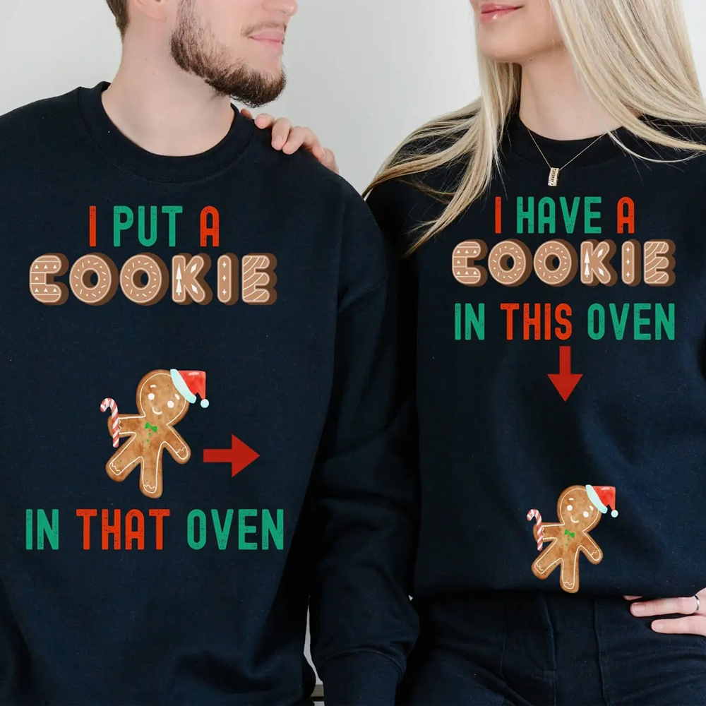 Eating for Two Couples Matching Christmas Pregnant Announcement Sweatshirt